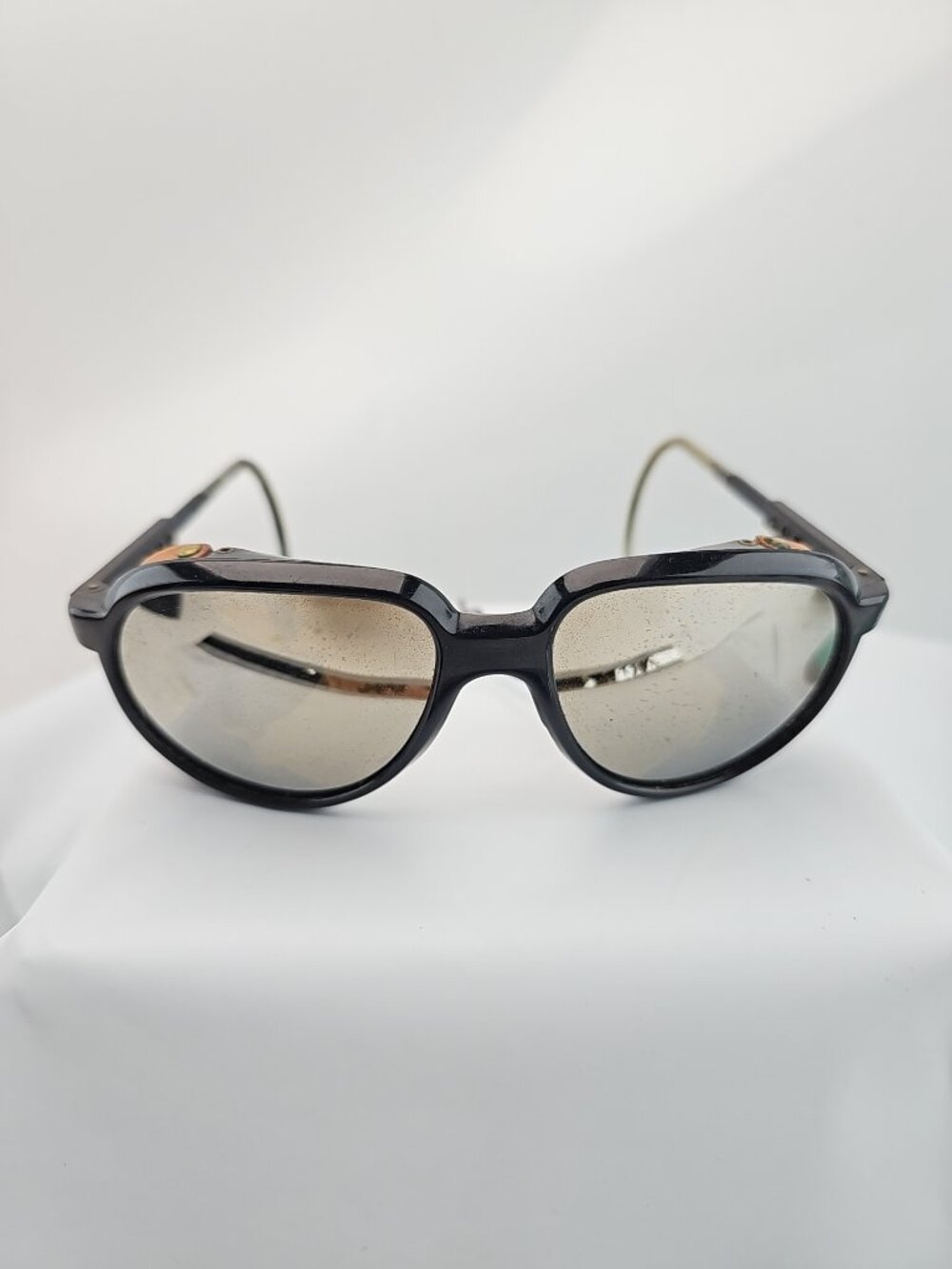 Vintage Bolle Leather Shield Glacier Sunglasses
